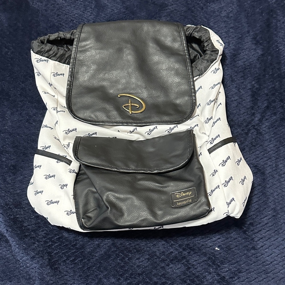 Disney Loungefly Monochrome Backpack with Gold Accent